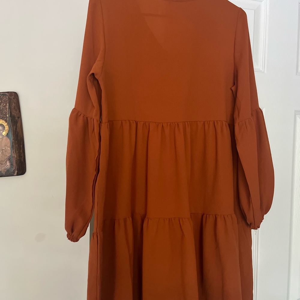 SHEIN Rust Long Sleeve Dress - Picture 2 of 3